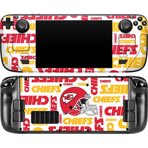 NFL Kansas City Chiefs White Blast Steam Deck Handheld Gaming Computer Skin
